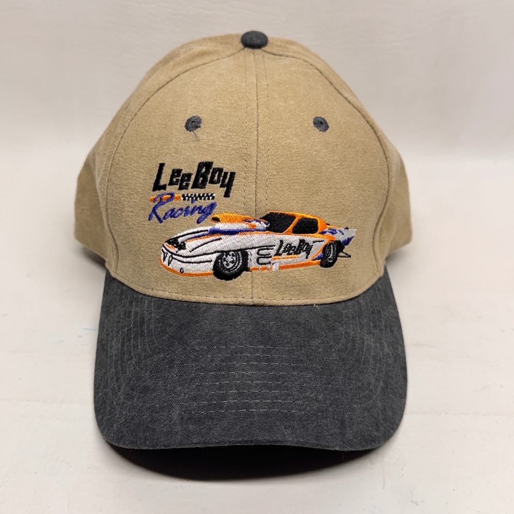 Triple Crown LeeBoy Racing Hat Men OSFM Tan Grey Embroidered Dad Cap Nascar Core